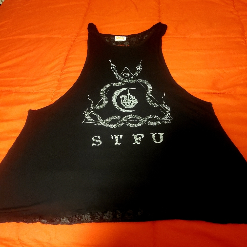 Spencer's "STFU" Slashed Back Tank